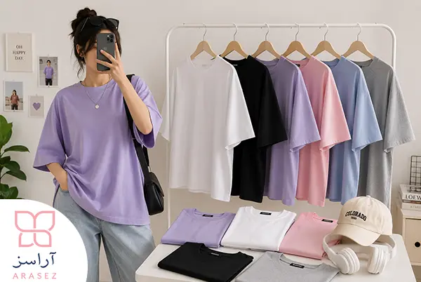 خرید تیشرت باکسی دخترانه