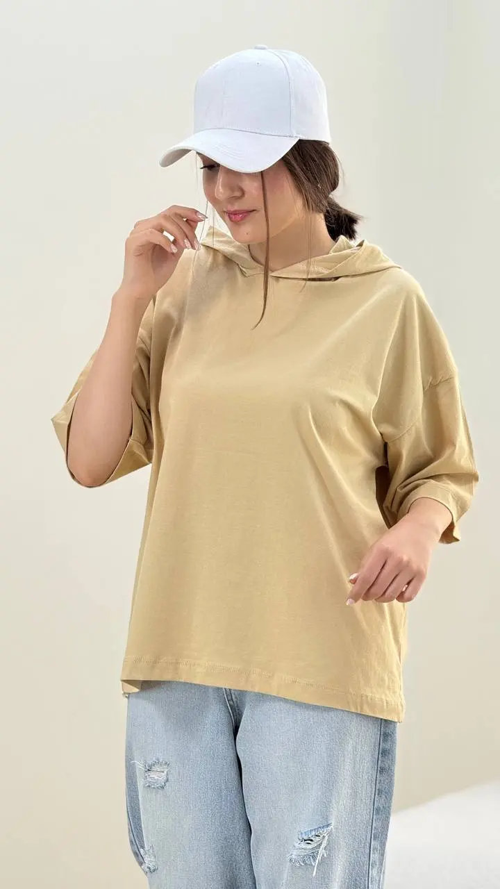تیشرت باکسی کلاهدار
