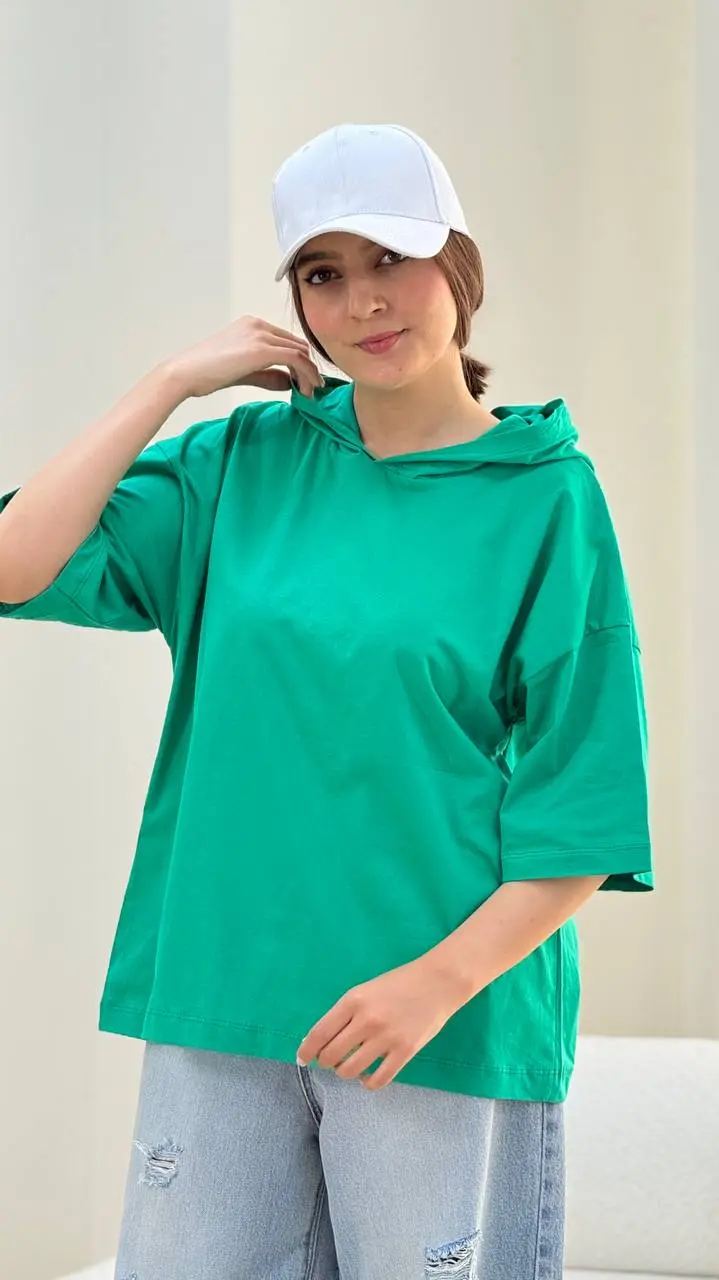 تیشرت باکسی کلاهدار
