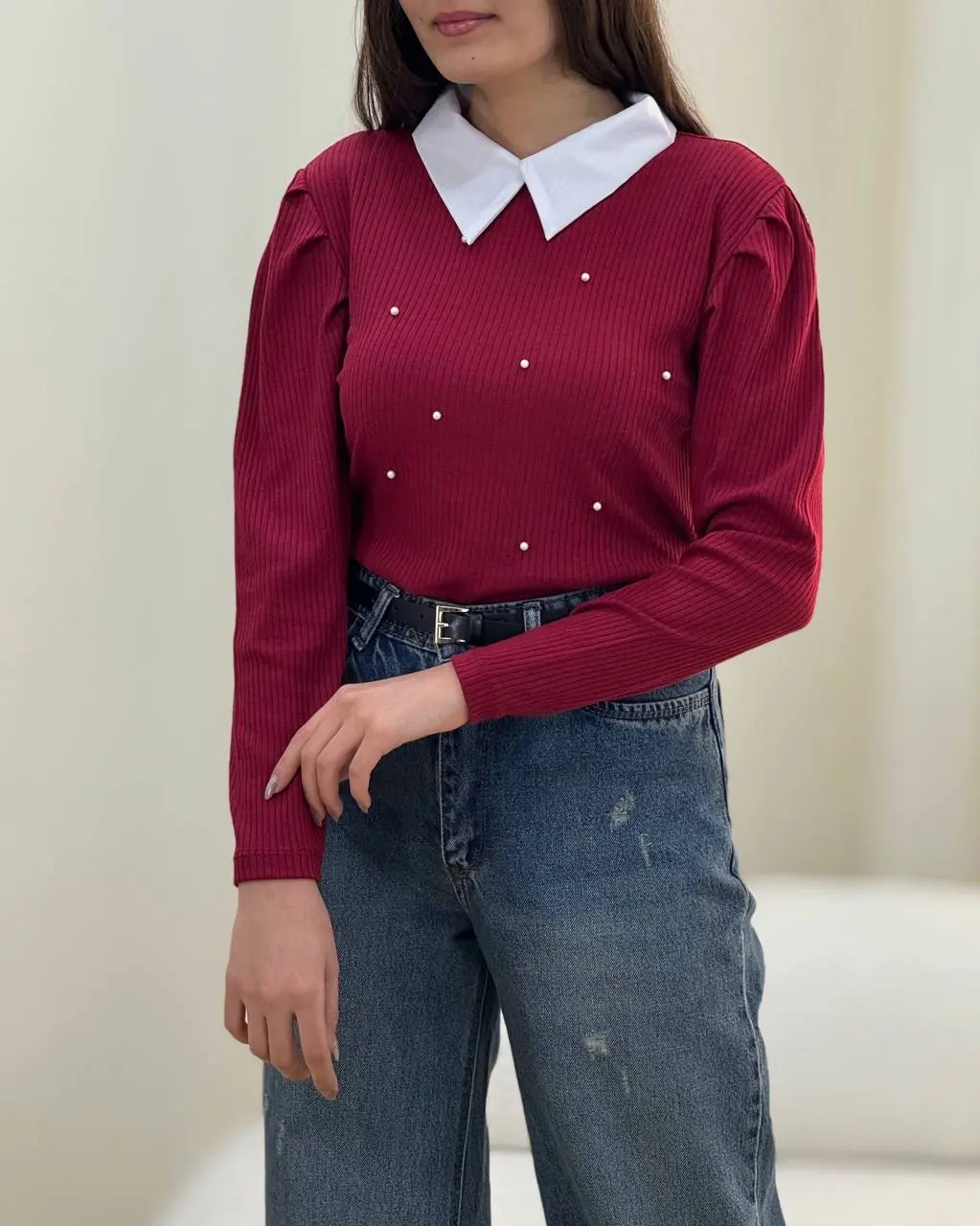 بلوز یقه دار