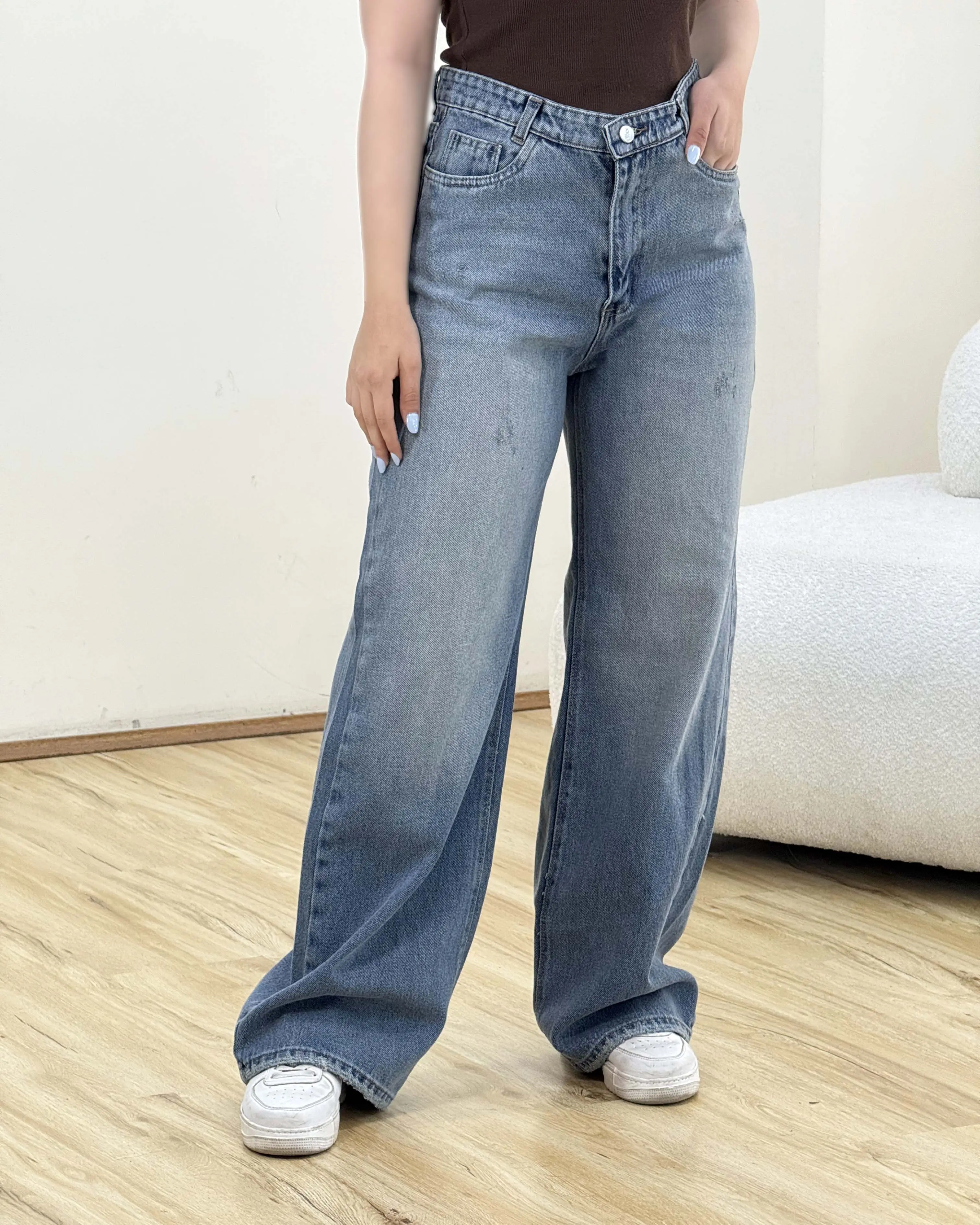 شلوار جین نیم بگ 9716