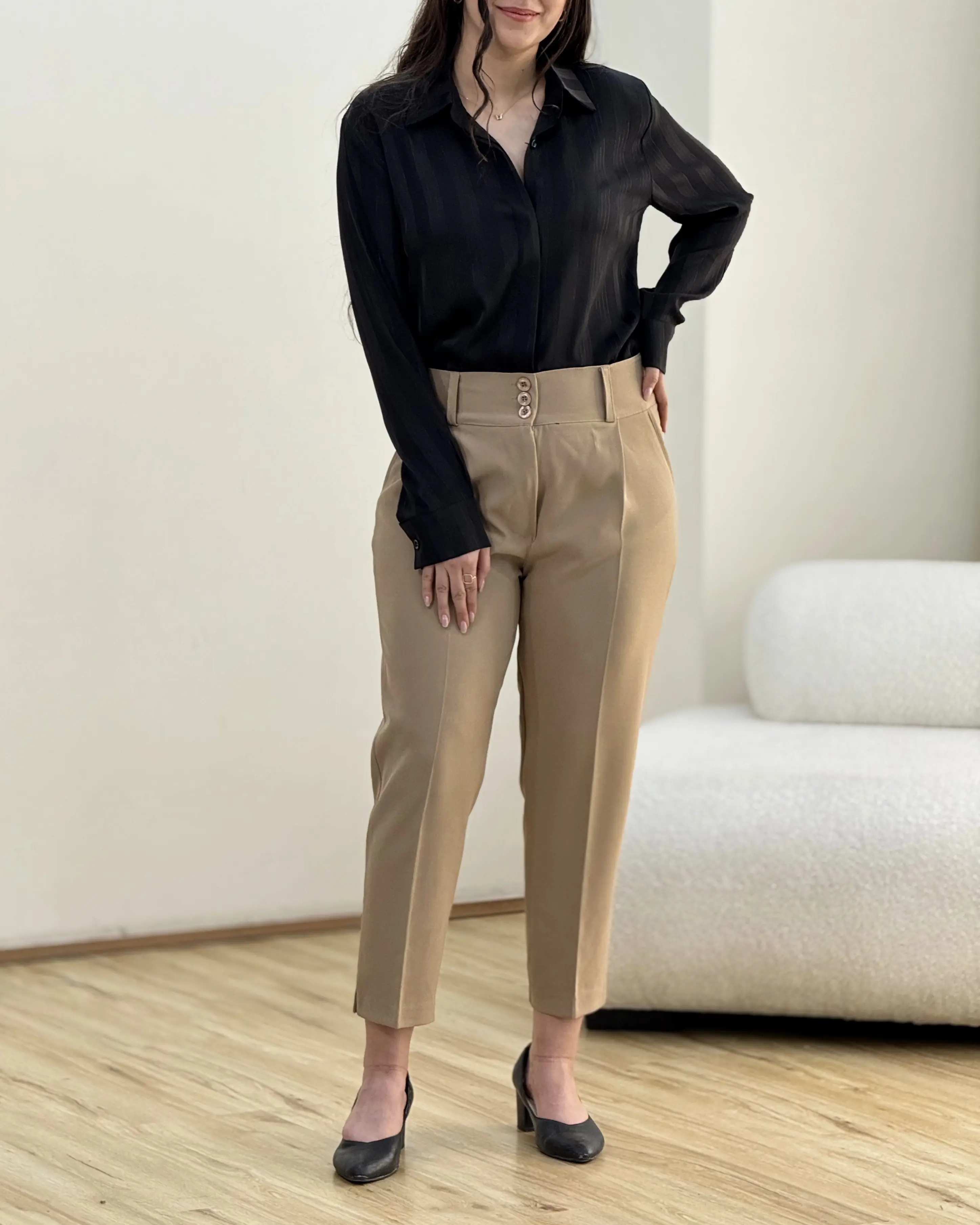 شلوار پارچه ای راسته چاکدار