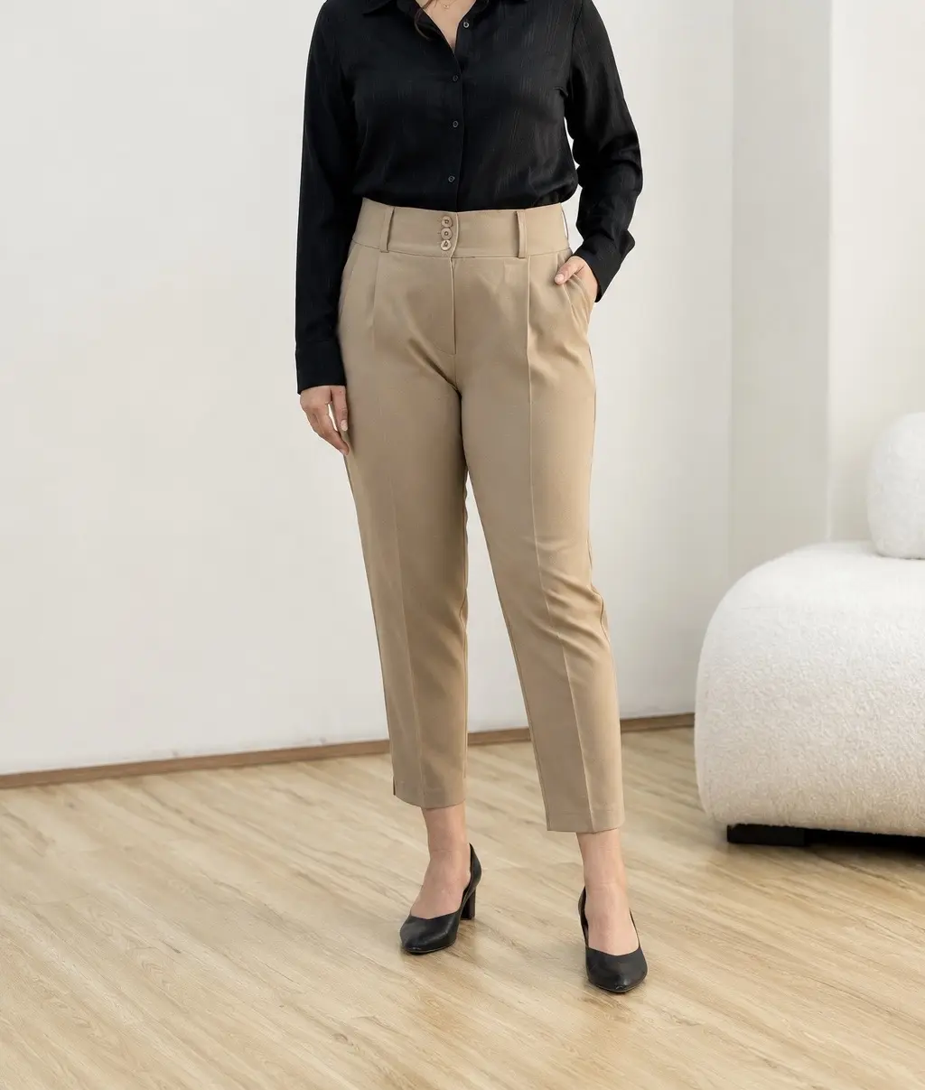 شلوار پارچه ای راسته چاکدارزنانه/آراسز